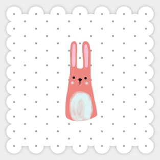 Happy rabbit in polka dots Sticker